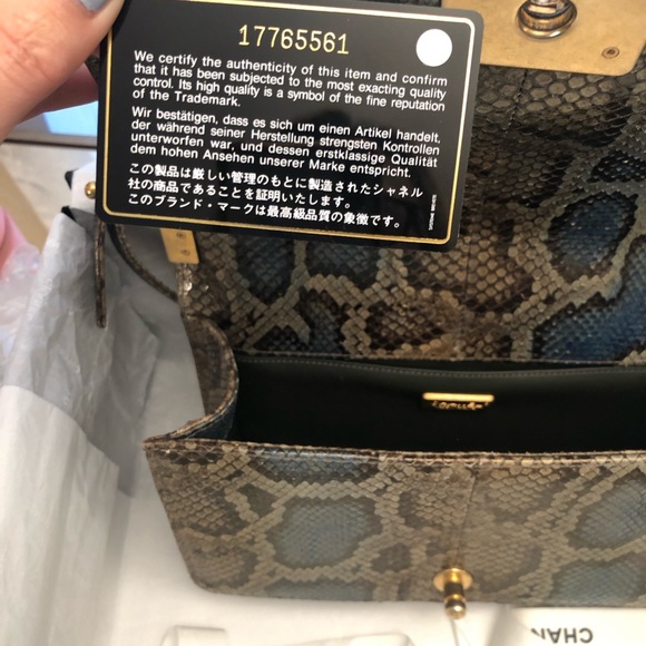 SOLD❌Chanel Boy Phyton With Swarovski Crystals - Picture 15 of 16